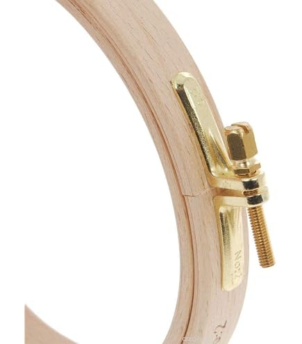 Cerceau à Broderie Nurge Premium – Bois De Hêtre 25 Cm (10 Pouces), Épaisseur 16 Mm, Fermoir Or, Qualité Supérieure