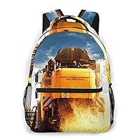 Travel Laptop Backpack Casual Backpack Combine Harvester Farming Crop, Anti Theft Durable Computer Bag, Water Resistant College School Bag for Women Men Fits 14 Inch Notebook