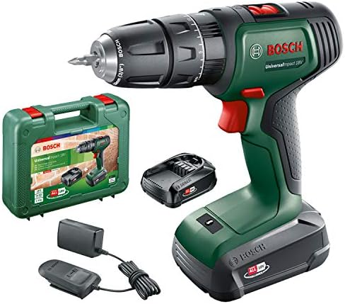 Home and Garden, Trapano Battente-Avvitatore a Batteria UniversalImpact 18 (1 Batteria, Sistema 18 Volt, in Valigetta), Mandrino 10 mm