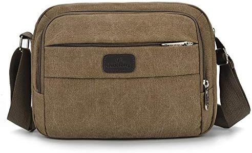 Diagonal Cross-Flow Canvas Bag Shoulder Bag Men's Crossbody Bag Practical Wild Casual Shoulder Messenger Bag Coffee