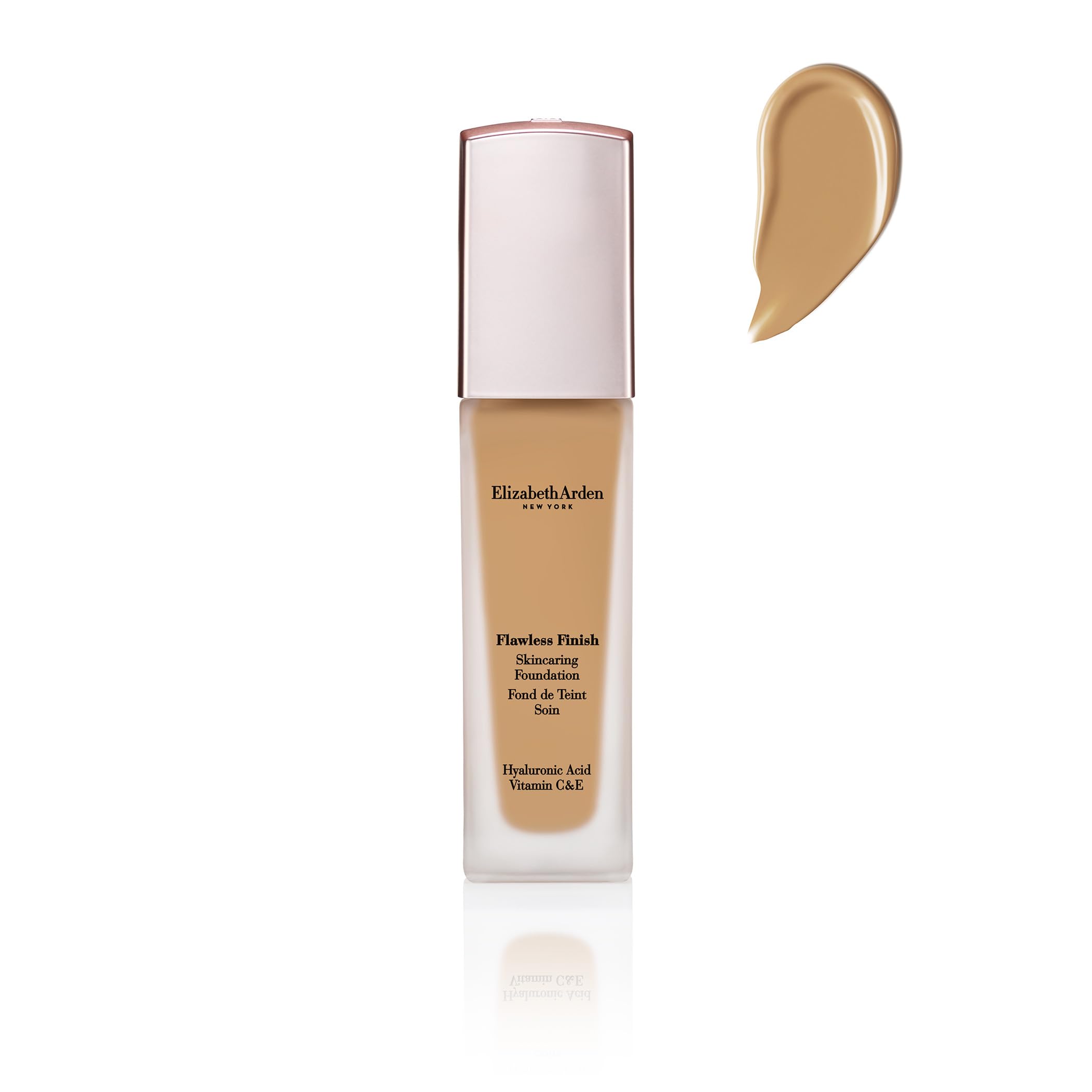 Elizabeth Arden Flawless Finish Skincaring Foundation with Hyaluronic Acid, Vitamins C & E, Longwear Liquid Makeup, Fragrance-Free, Paraben-Free, Dermatologist-Tested, Shade 400N Neutral, 1 oz