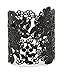 Filigree Vintage Adjustable Lace Wide Cuff Bracelets Bangles for Women Silver, Rose Gold, Gold or Black (Black)