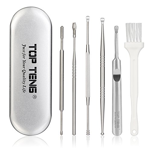 TOP TENG® Ear Pick Earwax Removal Kit with a Nice Storage Box, a Small Cleaning Brush Included