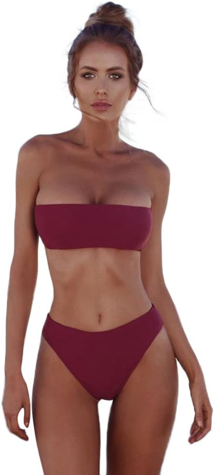 red tube top bathing suit
