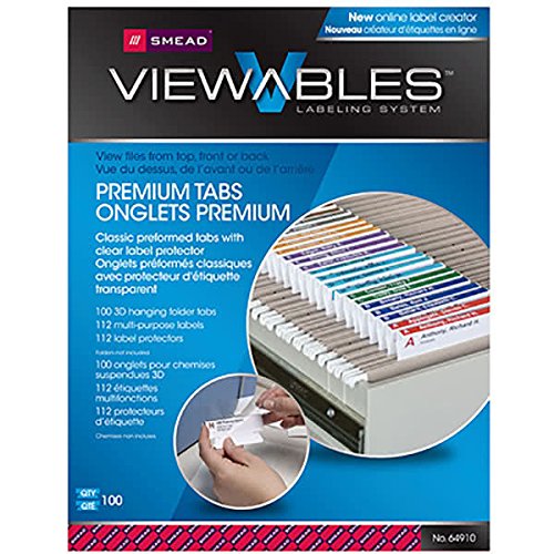 TableTop King 64910 3 1/2" x 1 1/4" Viewables Angle View Assorted Color Hanging Folder Tab - 100/Pack - Thumbnail 2