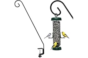 Deck Bird Feeder Hanger for Railing, Heavy Duty Adjustable No Drill Deck Hook for Plant Baskets, Lanterns & Wind Chimes, 32 I