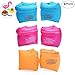 6Pack PVC Arm Floaties Inflatable Swim Arm Bands Floater Sleeves Swimming Rings Tube Armlets with 3Pcs Inflatable Drink Holder for Kids Toddlers and Adults (Pink Blue Orange)
