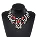 Fashinon Bib Necklace Chain in Red Glass Beads & Crystal with Holylove Gift Box- HLN00021 Red