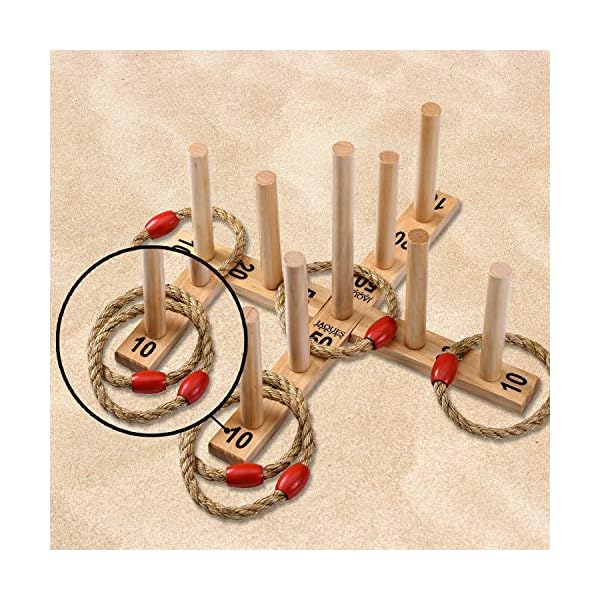 Jaques-of-London-Quoits-Quality-Garden-Toys-and-Outdoor-Toys-Premium-Garden-Games-and-Outdoor-Games-Kids-Garden-Toys-Since-1795 Jaques of London Quoits Garden Games | Outdoor Games | 5 Rope Quoits Ring Toss Game | Wooden Quoits Set | Family Lawn…
