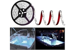 HOKIION Pontoon Led Boat Lights, 12V 20FT Marine Led Strip Lights, Waterproof Boat Interior Light, Boat Deck Light, Night Fishing Lighting with Extension Cable for Boats (White)