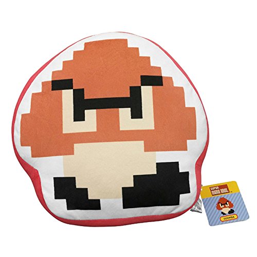 Little Buddy Super Mario Bros. 8-Bit Goomba 12.5 Stuffed Plush Pillow Cushion