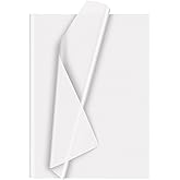 Morcheiong 60 Sheets White Tissue Paper Art Gift Wrapping Tissue Paper Bulk Gift Wrapping for DIY Art Craft Floral Birthday P