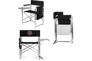PICNIC TIME NCAA Texas A&M Aggies Sports Chair with Side Table - Beach Chair - Camp Chair for Adults
