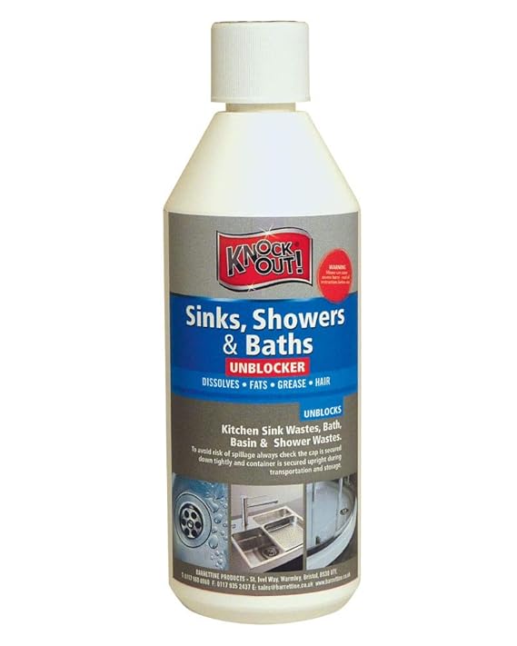 Knock Out Sinks/Showers and Baths Unblocker, 500 ml Amazon.co.uk Health & Personal Care