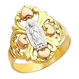Filigree-Style 14k Tri-Color Gold Four Leaf Clover