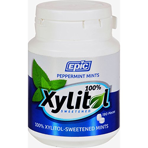 Epic Dental Mints - Peppermint Xylitol Bottle - 180 ct (Pack of 2)