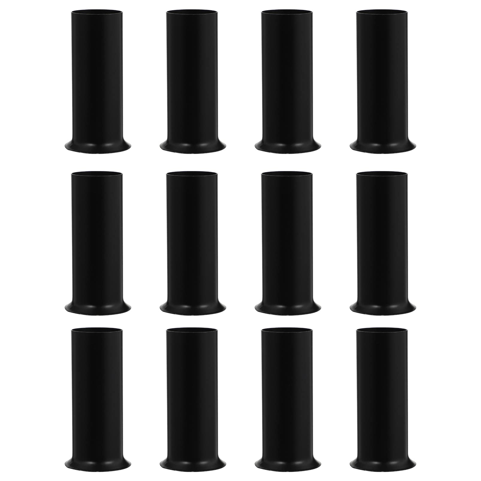 SOLUSTRE 12pcs Metal Candle Covers Sleeves Chandelier Socket Covers Tall Candle Socket Covers Fit to Most Chandeliers Black