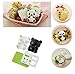 OHF 4 in 1 Bento Accessories Baby Panda Mold Rice Mold Onigiri Shaper and Dry Roasted Seaweed Cutter Set (mold1)