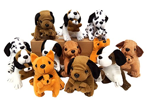 Plush Dogs Holding Puppies, (12 Dogs) - Thumbnail 7