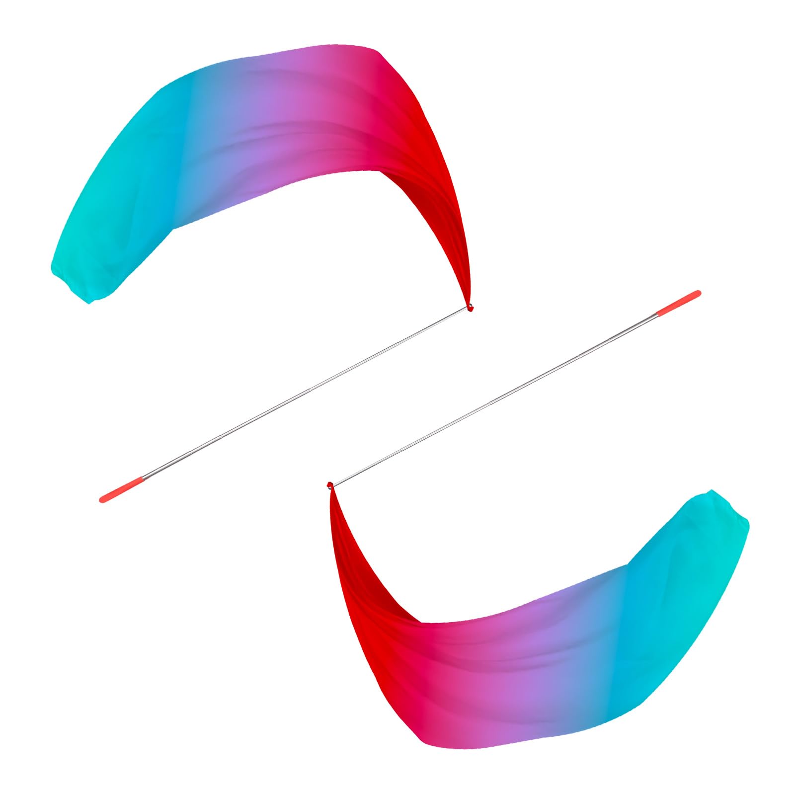 PATIKIL Dance Worship Flags 55", 1 Pair Praise Dance Flags with Scalable Rod for Dance Church, Red Purple Blue