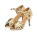 Misu Women's Peep toe Sandals Latin Salsa Tango Practice Ballroom Dance Shoes with 3.3