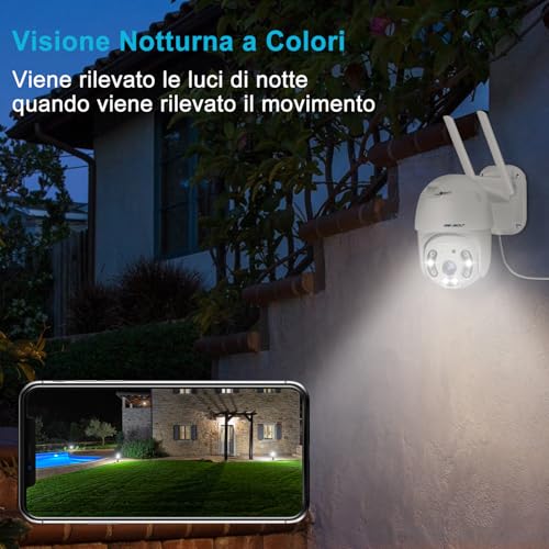 GENBOLT Outdoor Wi-Fi Camera [DC&PoE],2.5K Outdoor Surveillance Camera PoE CCTV IP Security Camera with Color Night Vision, PTZ 4X Digital Zoom, 2-Audio Sound and Light Alarm