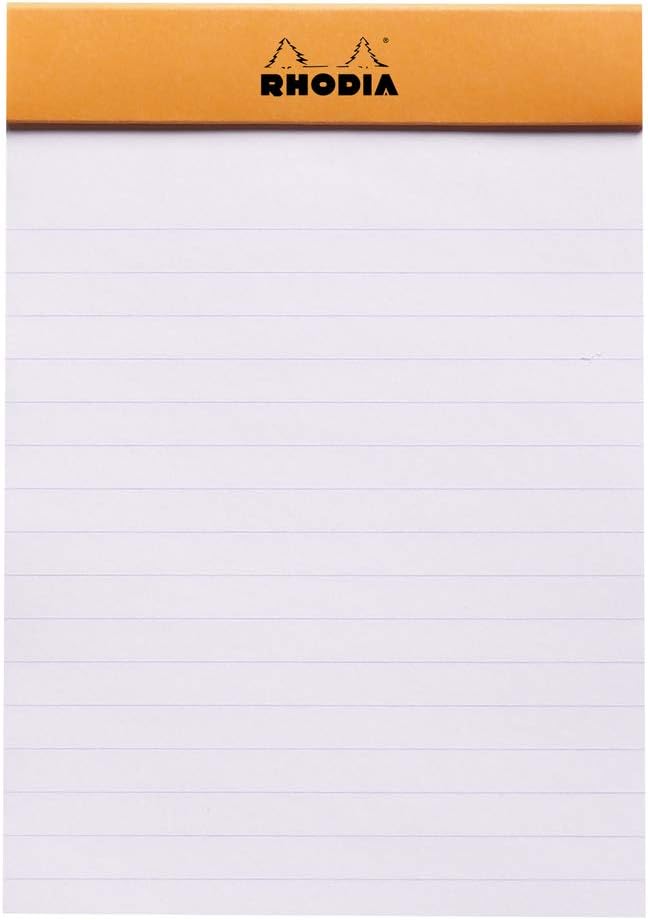 RHODIA 13600C, Stapled Notepad N°13 Orange, A6, Lined, 80 Detachable Sheets, White Clairefontaine Paper 80 g/m, Soft - Image 3