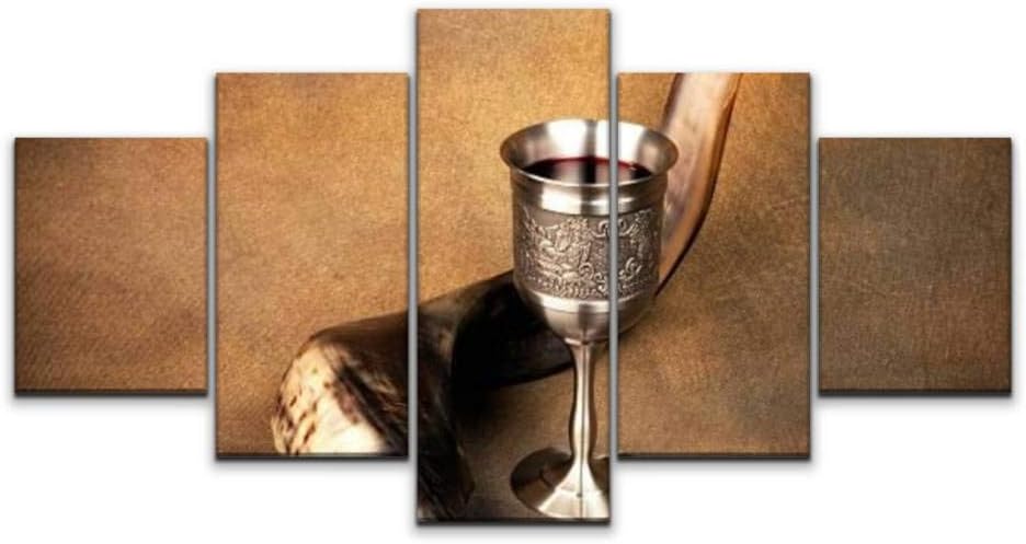 Paintings - Night in U.S Canvas Art Wall shofar series national day of prayer Paintings Vintage Prints Home Decor Artworks Gift Ready to Hang for Office Decor 5 Panels Large Size