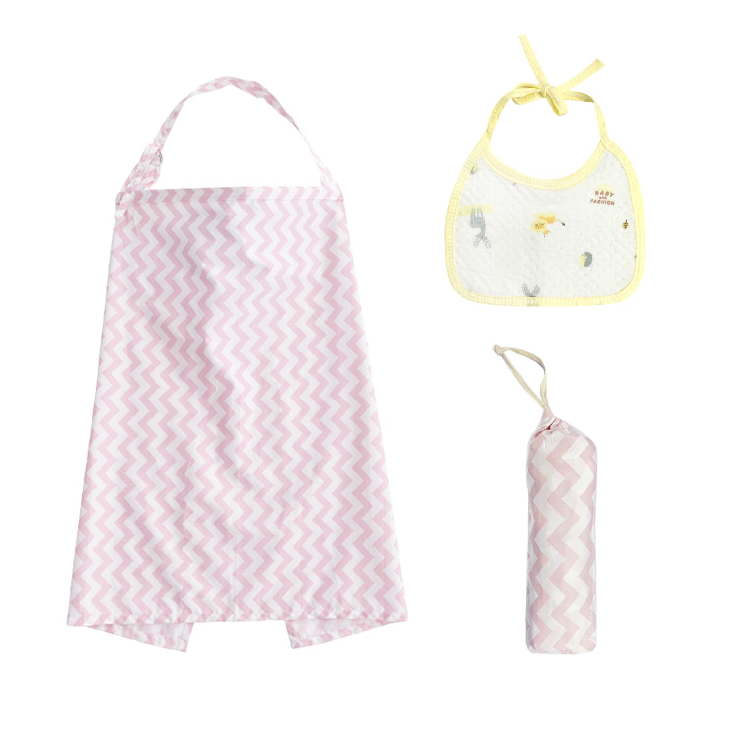 1 Adjustable Baby Nursing Cover and 1 Baby Slobber Towel, Privacy Nursing Blanket, Baby Nursing Scarf, Nursing Cape, Stylish and Low Profile to Store Your belongings