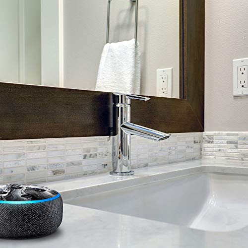 Black and White Swirl Marble - Vinyl Decal Skin Compatible with Amazon Echo Dot 3rd Generation Alexa - Decorations for Your Smart Home Speakers, Great Gift for mom, dad, Birthday, Kids