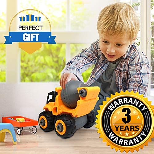 image for WisToyz Take Apart Toys, Toy Vehicles, Toy Cement Mixer Toddlers Toys,