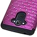 Style4U Motorola Droid Turbo Case, Moto Droid Turbo Studded Rhinestone Crystal Bling Hybrid Armor Case Cover for Motorola Droid Turbo XT1254 with 1 Stylus [Purple/Black]