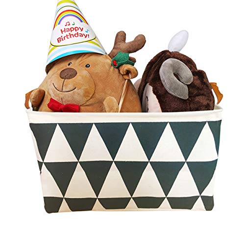 Canvas Storage Bins Toy Basket Collapsible Box Chest Organizer Water-Resistant Nursery for edroom, Closet, Kid's Toys, Laundry - Thumbnail 5
