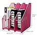 EXERZ Magazine Holder Triple Rack, Mesh Metal - 3 Compartments Documents/Notebooks/Folder/Organizer (Pink)