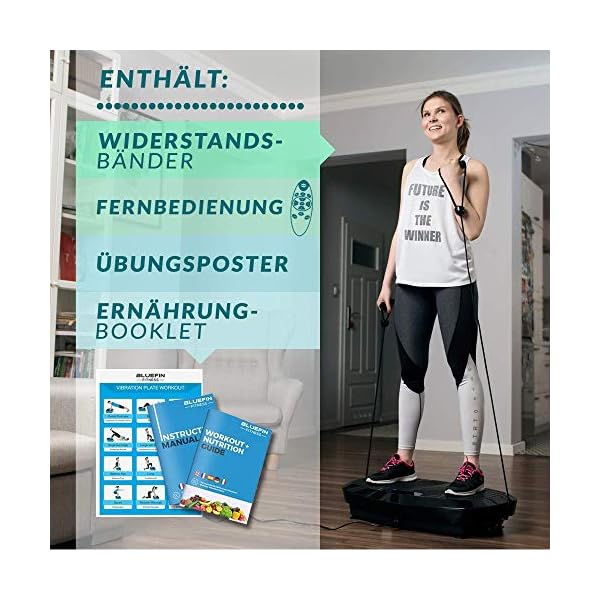 Bluefin Fitness Dual Motor 3D Power Vibration Plate | Oscillation, Vibration + 3D Motion | Huge Anti-Slip Surface…