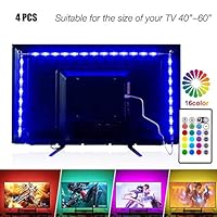 Led Strip Lights 6.56ft for 40-60in TV, PANGTON VILLA USB LED TV Backlight Kit with Remote - 16 Color Changing 5050 Leds Bias Lighting for HDTV