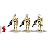 LEGO Star Wars The Clone Wars Minifigure - Battle Droid with Blaster Gun (3 Pack) with Minifigureland Tile