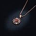 BAMOER 18K Rose Gold Plated Cubic Zirconia Snowflake Lever Back Earrings Necklace Set for Women Girls CZ Jewelry Set Rose Gold & Colorful CZ