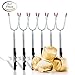 Premium Marshmallow Roasting Sticks - Safe For Kids - Extra Long Stainless Steel 45’’ Fork Skewers - For BBQ, Smores, Hotdogs, Bonfires, Camping & Outdoors - Kit Includes Bamboo Sticks & Carrying Bag