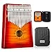 GECKO Kalimba 17 Keys Thumb Piano with Hardshell Case Study Instruction Tuning Hammer Portable Wood Finger Piano Birthday Gifts for Kids Adult Beginners Professional