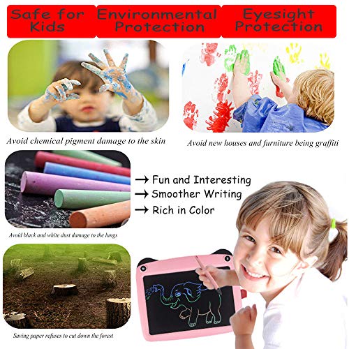 mom&myaboys Upgraded Colorful Screen 9 Inch Electronic Writing Board Doodle Board-Best Gifts for Kids (Pink) - Thumbnail 6