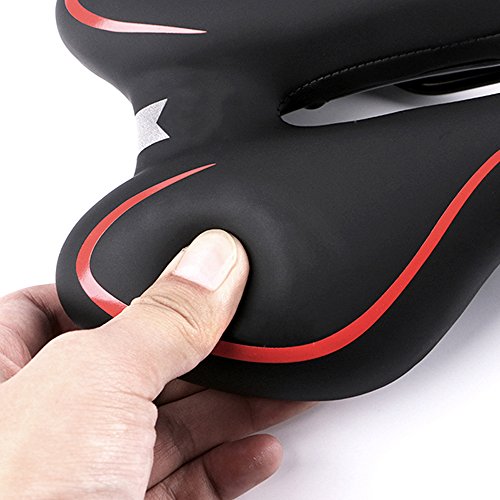WarmCare Gel Bike Saddle Mountain Bike Seat Breathable Comfortable Professional Bicycle Seat Pad with Central Relief Zone and Ergonomics Design Fit for Road Outdoor Indoor - Thumbnail 3