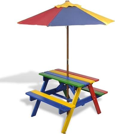 Kids Childrens Picnic Garden Parasol Umbrella Patio Table Bench