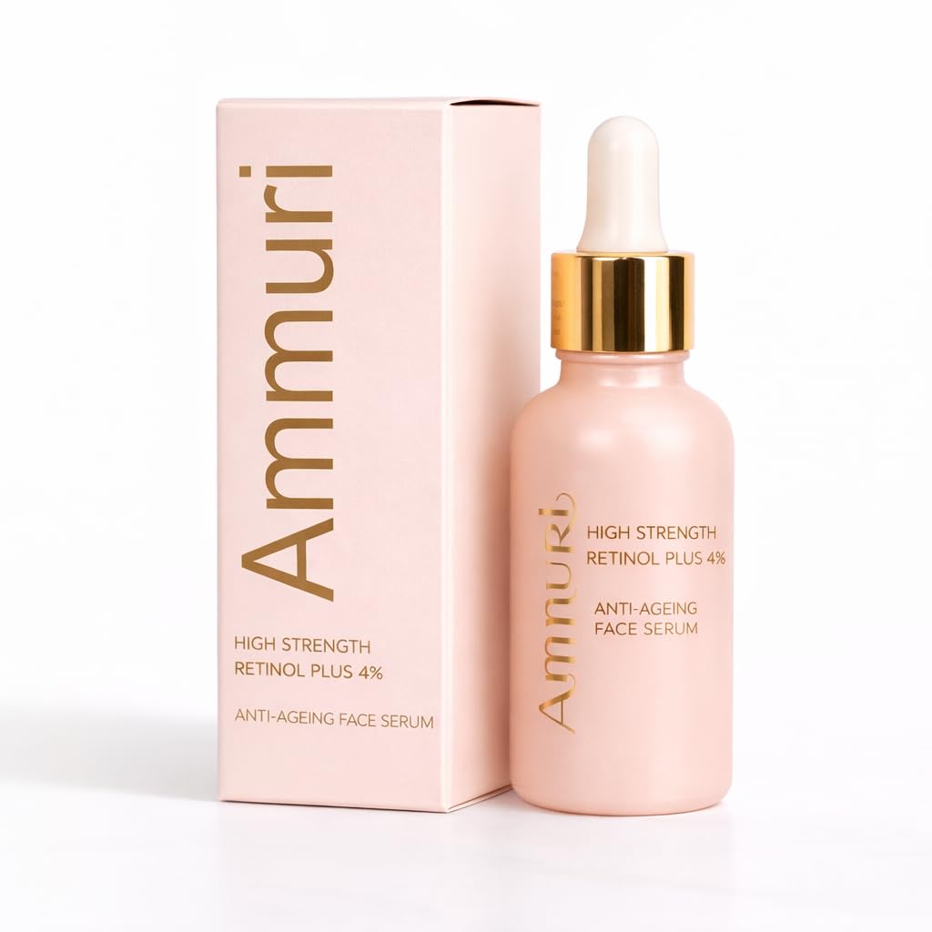 Ammuri High Strength Retinol Serum for Face, 4% Retinol Serum for Wrinkles, Dark Circles Acne, Anti Aging | Vitamin C Serum with Hyaluronic Acid, Niacinamide and Salicylic Acid