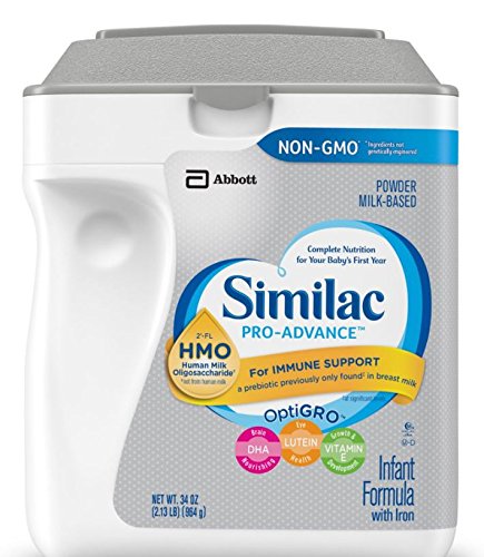 Similac Abbott Pro-Advance Non-GMO Powder Infant Formula with Iron with 2'-FL HMO for Immune Support 34 oz (Various Packs Available) (3 pack)