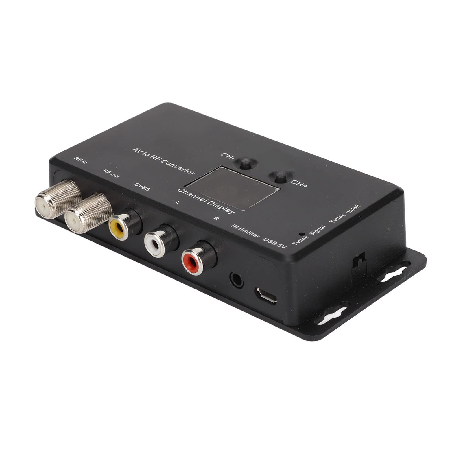 Sorandy RF Modulator, RCA to RF Coaxial, UHF Modulator TV Link Modulator Support PAL NTSC, AV to RF Video Converter for RF Output of SLX/TV Links