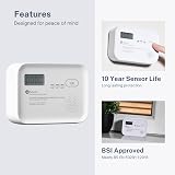 Defender 10 Year Carbon Monoxide Alarm Battery Powered EN50291 LCD view 3