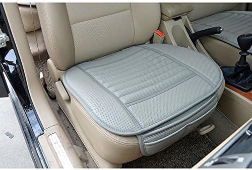 Emazon® PU Leather Bamboo Charcoal Breathable Seat Cushion Cover Pad Mat for Auto Car Office Chair Grey (C)