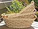 ShopOnNet RT450110-3 Handwoven Wicker Storage Basket Curve Pole Handle in Cream and Sand (Set of 3)