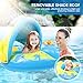 Peradix Baby Pool Float with Canopy, Inflatable Baby Swimming Ring with Removable Sun Protection Shade, Whale Toddler Floaties Water Infant Swim Float Toys